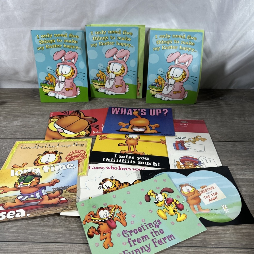 Lot Of 12 Vtg Garfield Jim Davis Postcards Unused Cartoon Snail Mail Stationery